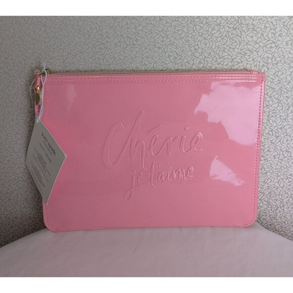kate spade Handbags - NEW Kate Spade Cherie Je Taime Fragrances Slim Pouch Clutch Pink